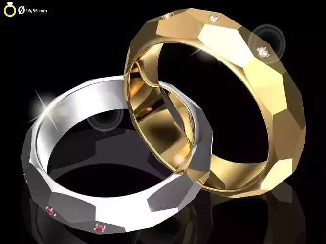 Original sizes 3D Wedding Ring Model Alyans 007 Ready to 3DPrint