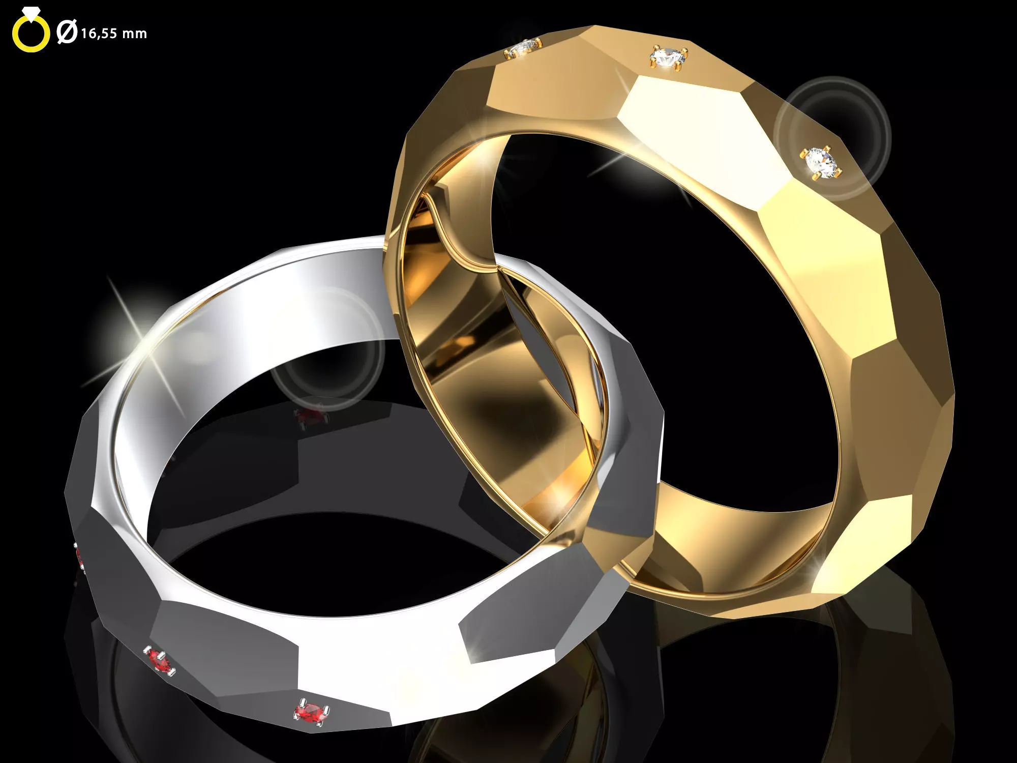 Original sizes 3D Wedding Ring Model Alyans 007 Ready to 3DPrint 3D print model
