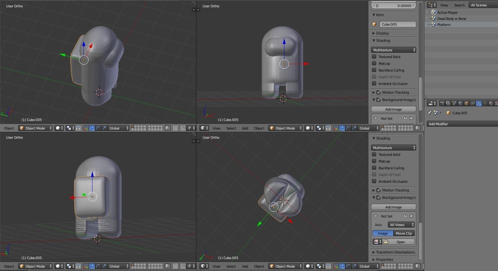 Among Us Player and Platform 3D model_2
