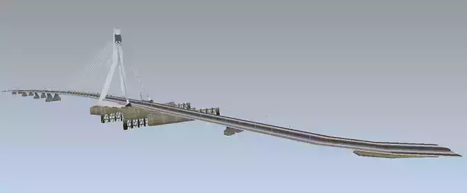 Lowpoly 3d model Erasmus bridge Rotterdam