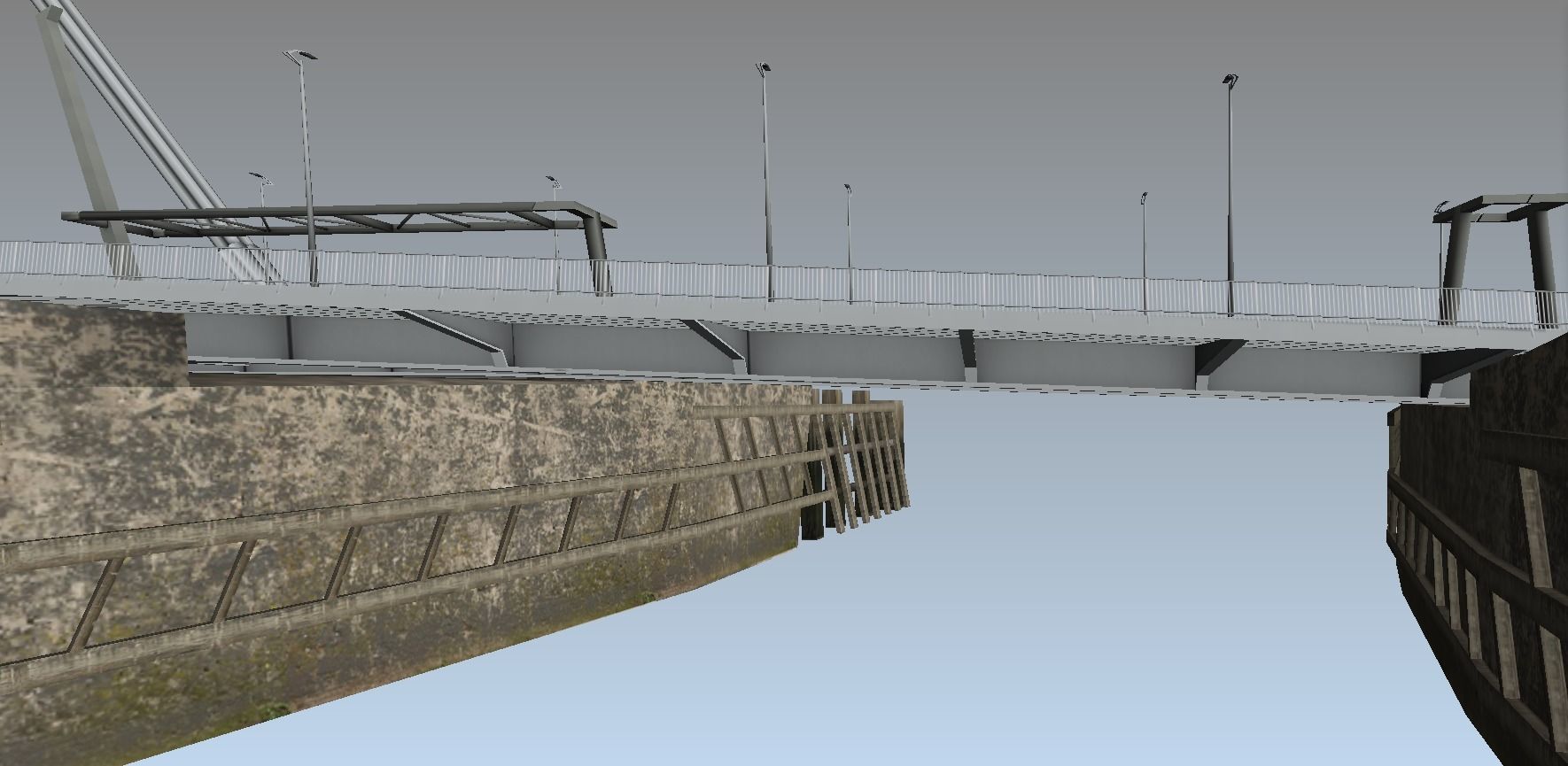 Lowpoly 3d model Erasmus bridge Rotterdam Low-poly 3D model_2