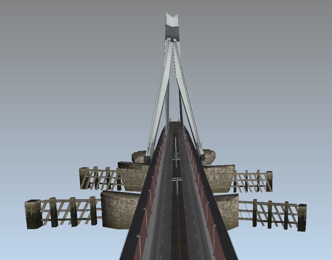 Lowpoly 3d model Erasmus bridge Rotterdam Low-poly 3D model_3