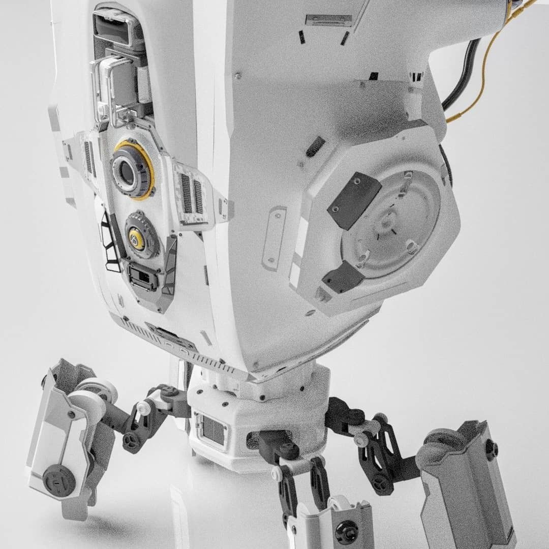 Automaton futuristic robot 3D model_5