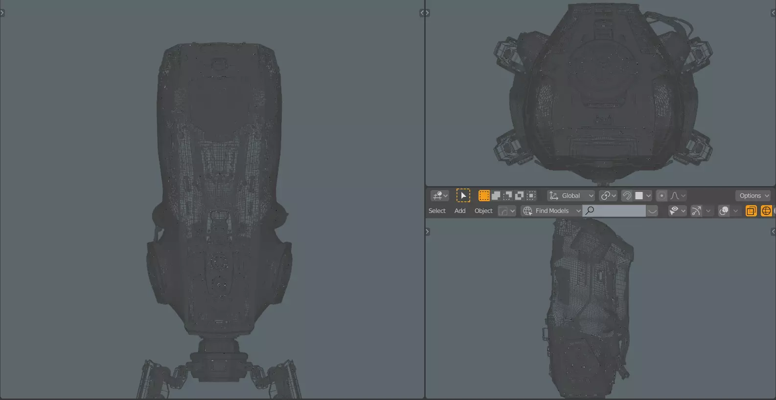 Automaton futuristic robot 3D model_0