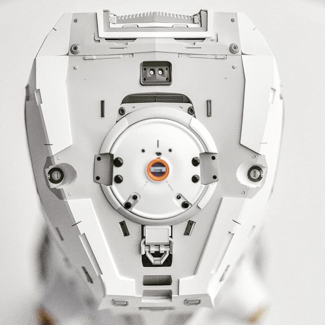 Automaton futuristic robot 3D model_3