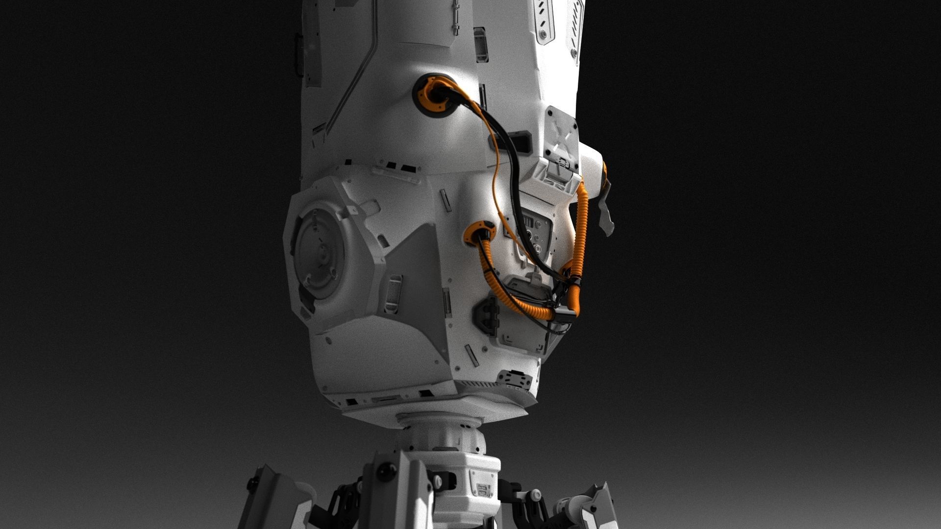 Automaton futuristic robot 3D model_6