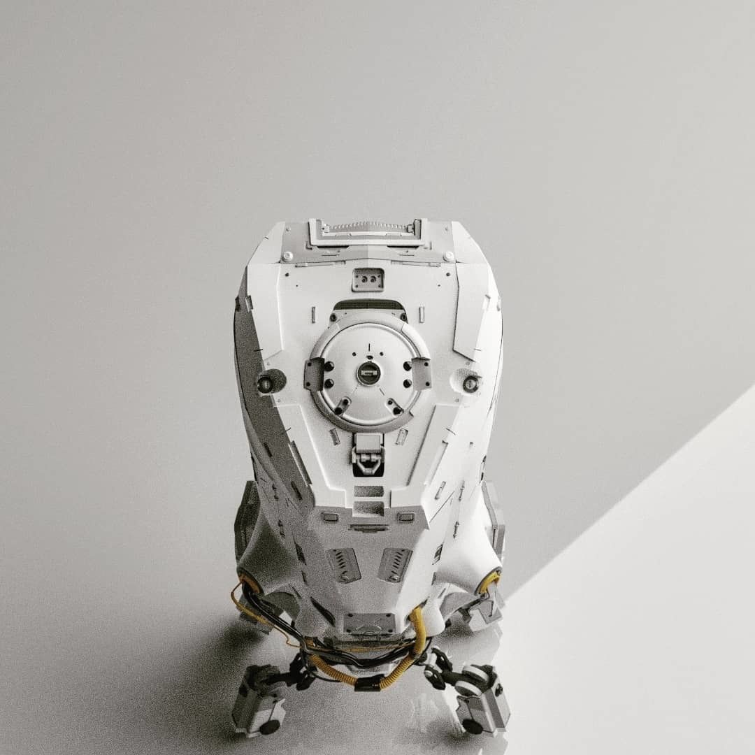 Automaton futuristic robot 3D model_2