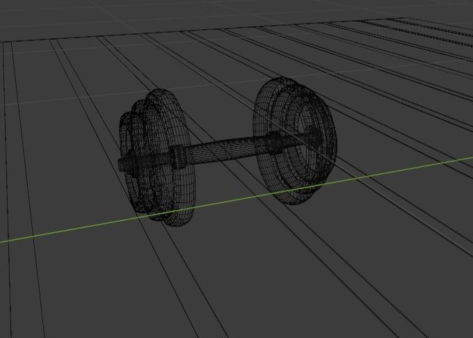 Dumbbell pair of dumbbells 3D model_4