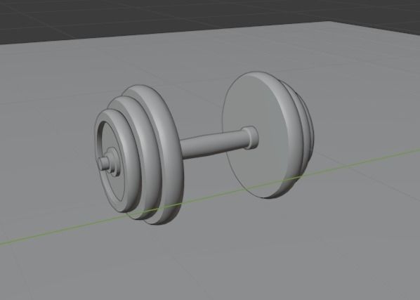 Dumbbell pair of dumbbells 3D model_3