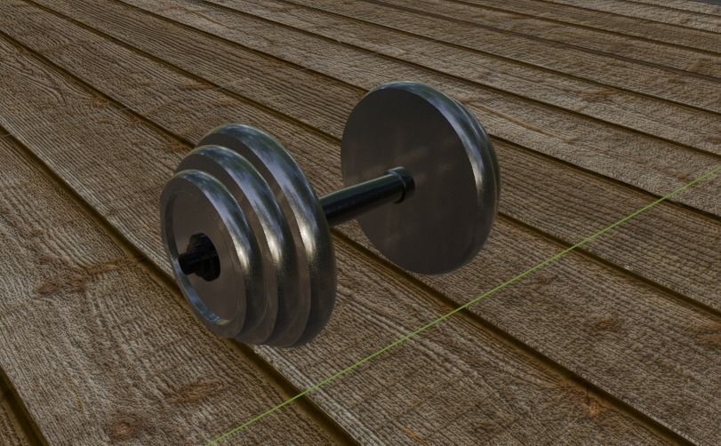 Dumbbell pair of dumbbells 3D model_2