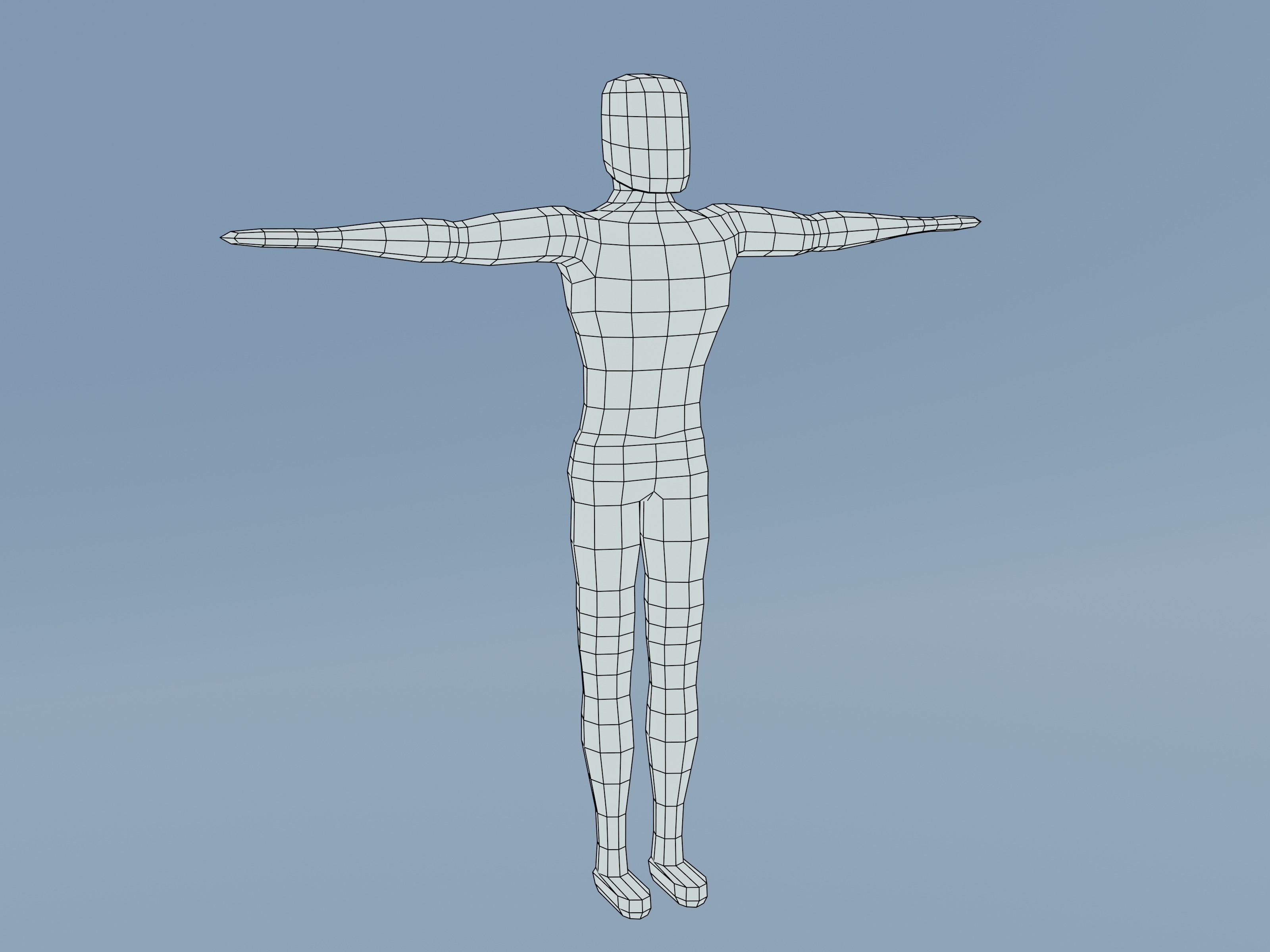 Human mannequin Low-poly 3D model_1