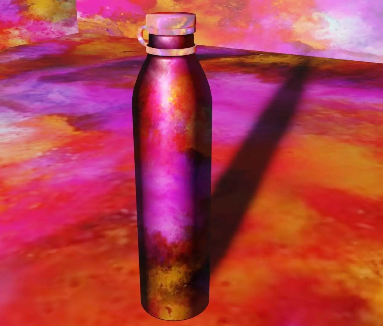 Colorful Metal Bottle Free low-poly 3D model