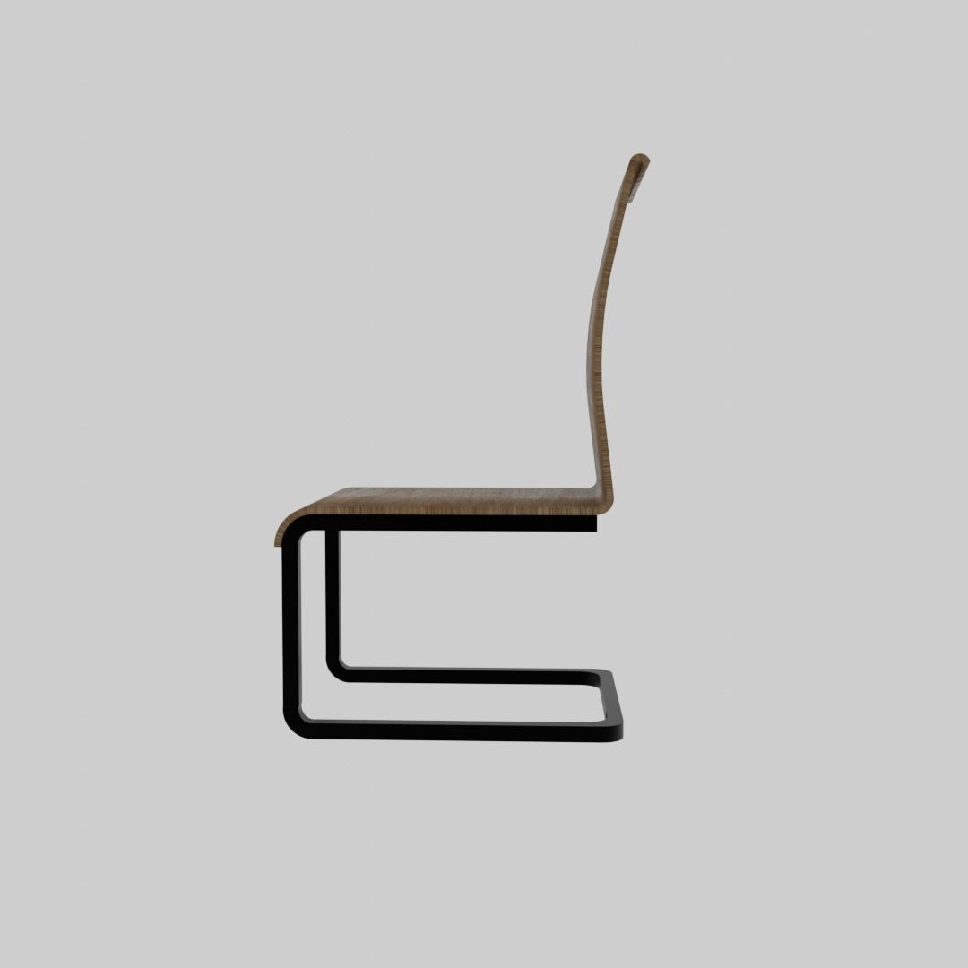 Chair with a single leg 3D model_3
