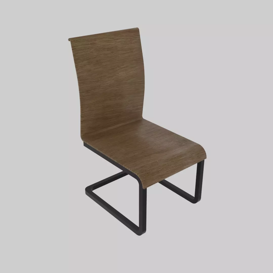 Chair with a single leg 3D model_0