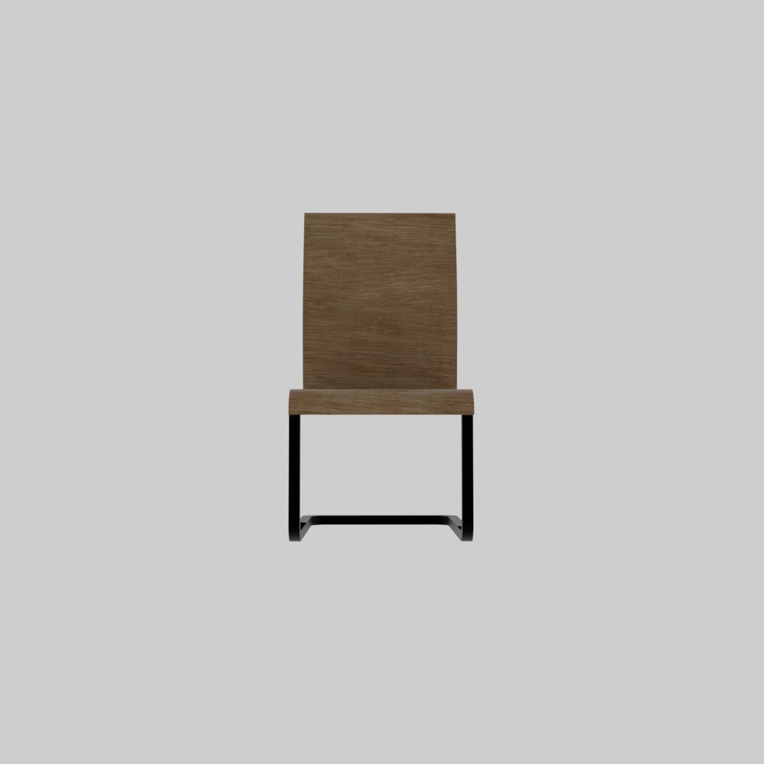 Chair with a single leg 3D model_4