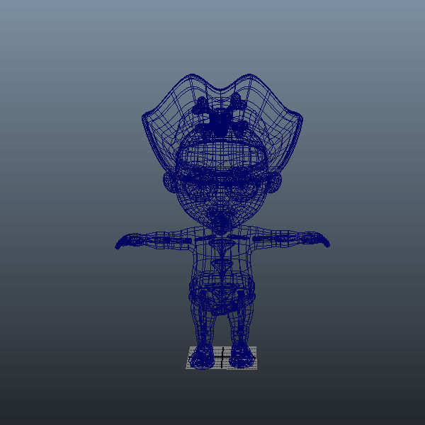 Pirate baby Cartoon Rigged  3D model_17