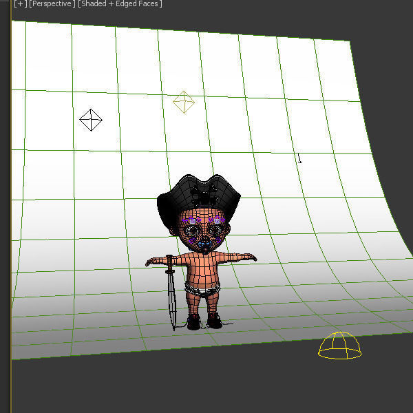Pirate baby Cartoon Rigged  3D model_16