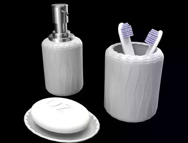 Bathroom set soap dispenser 3D model