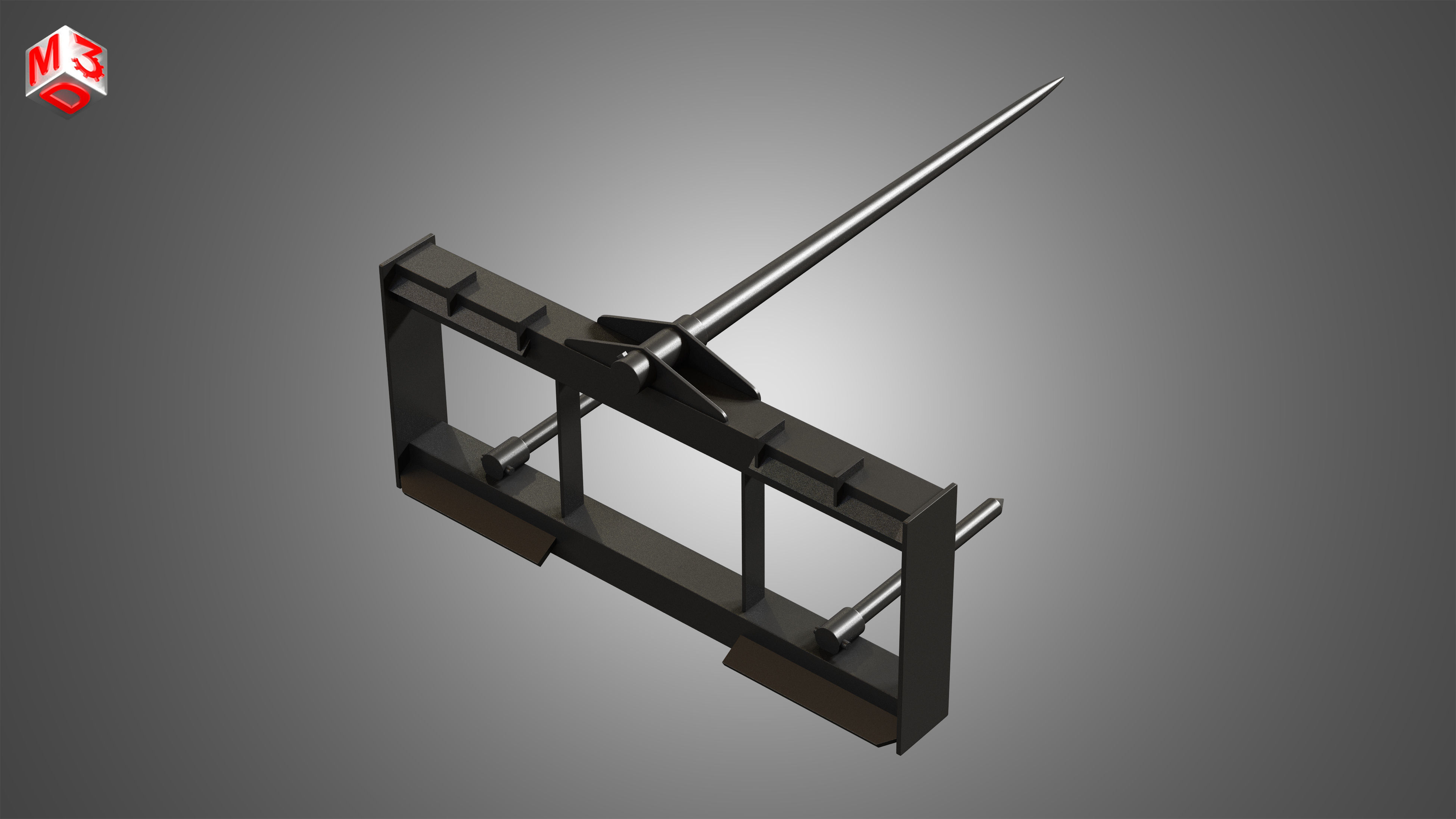 Bale Fork -  Spare Part for JCB Skid Steer Loader 3D model_2