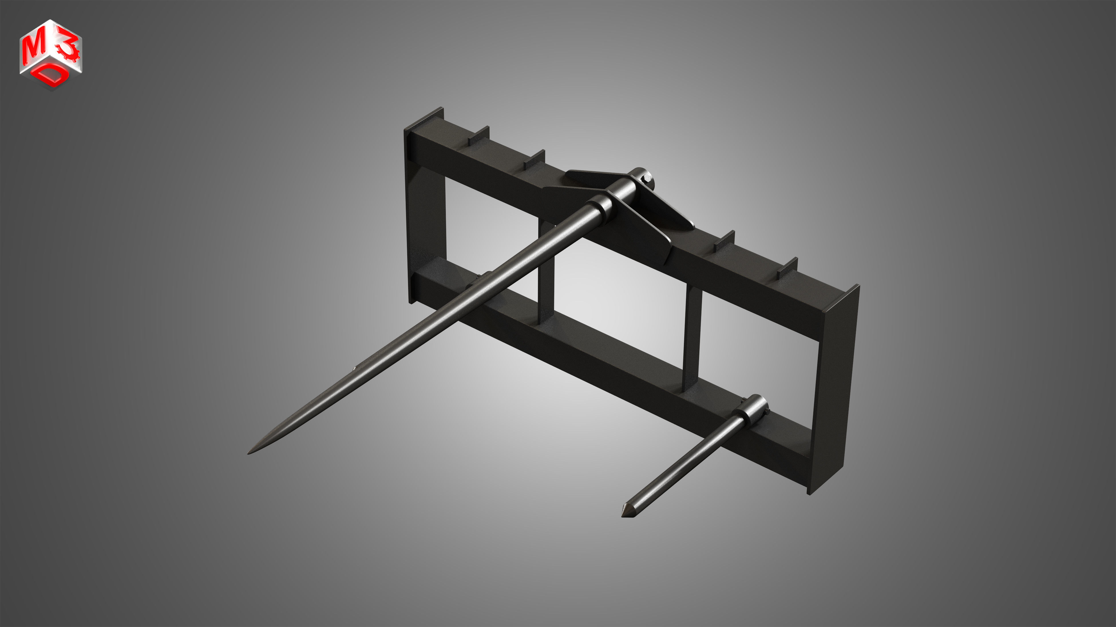 Bale Fork -  Spare Part for JCB Skid Steer Loader 3D model_3