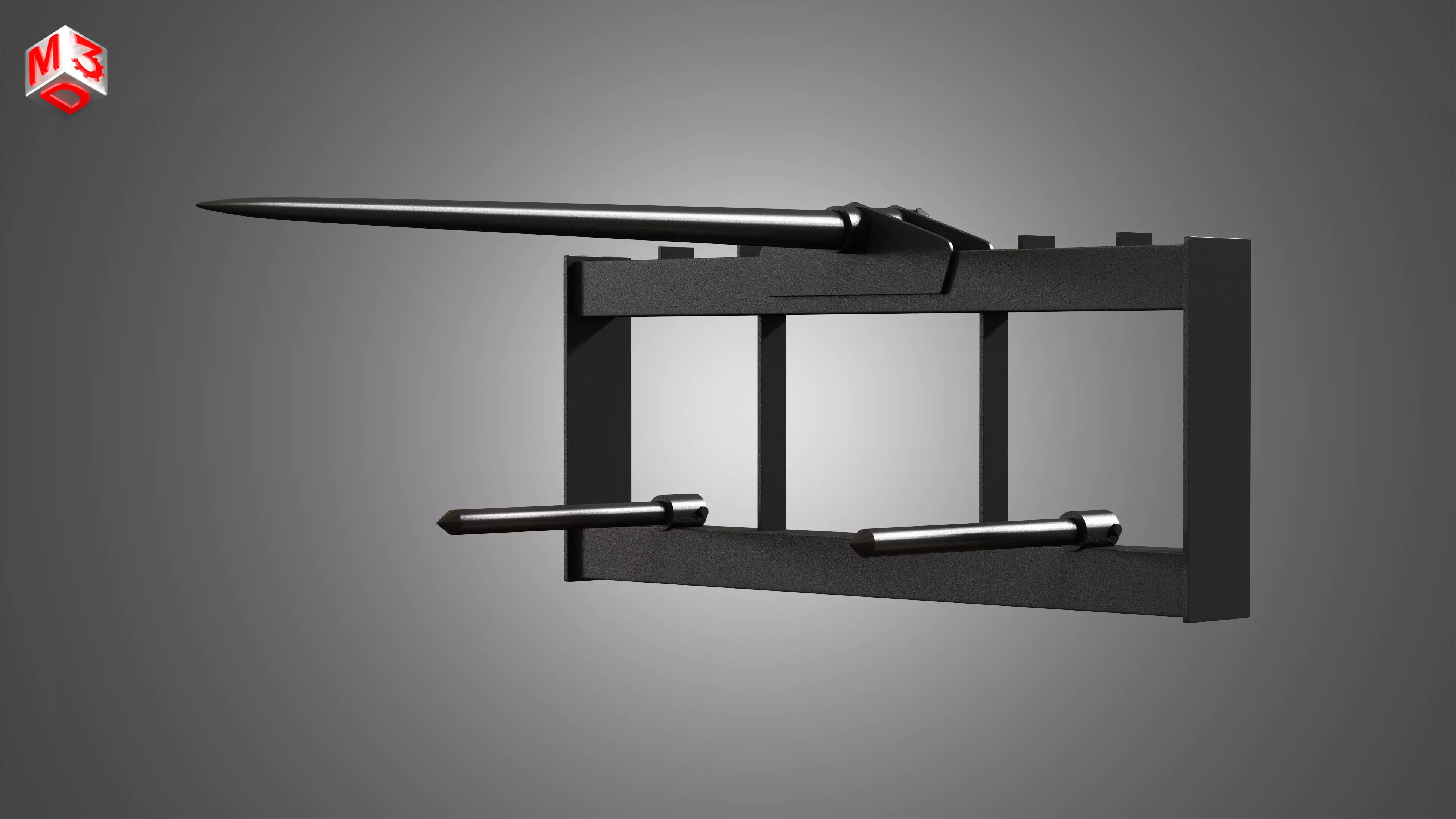 Bale Fork -  Spare Part for JCB Skid Steer Loader 3D model_0