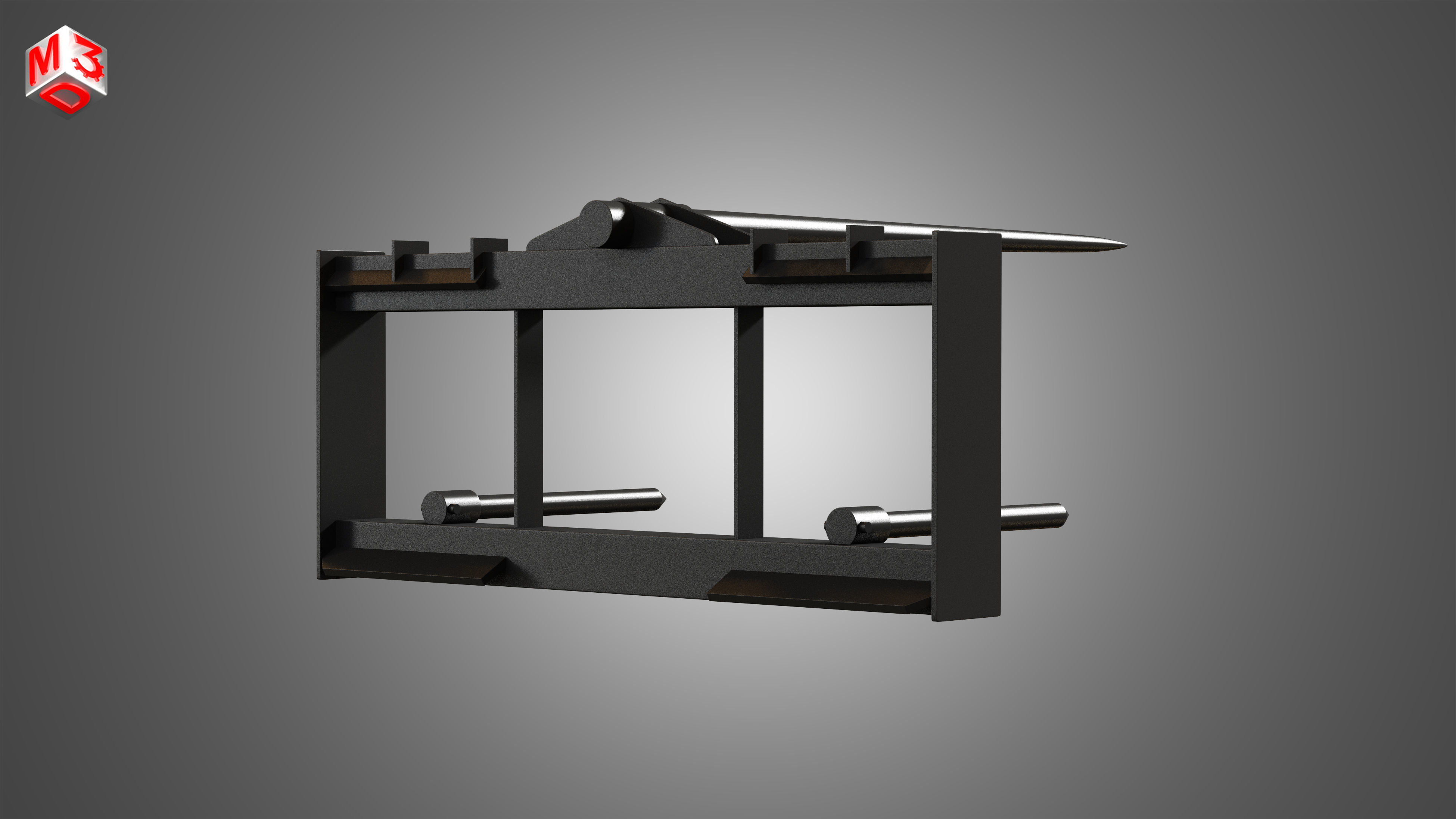 Bale Fork -  Spare Part for JCB Skid Steer Loader 3D model_1