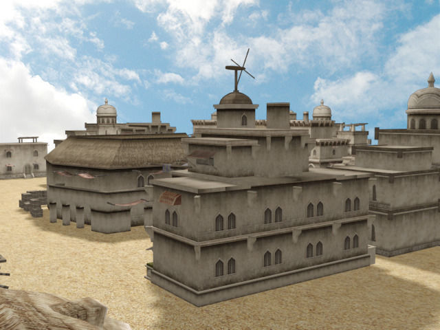 Arabic envirotment low poly Low-poly 3D model_1