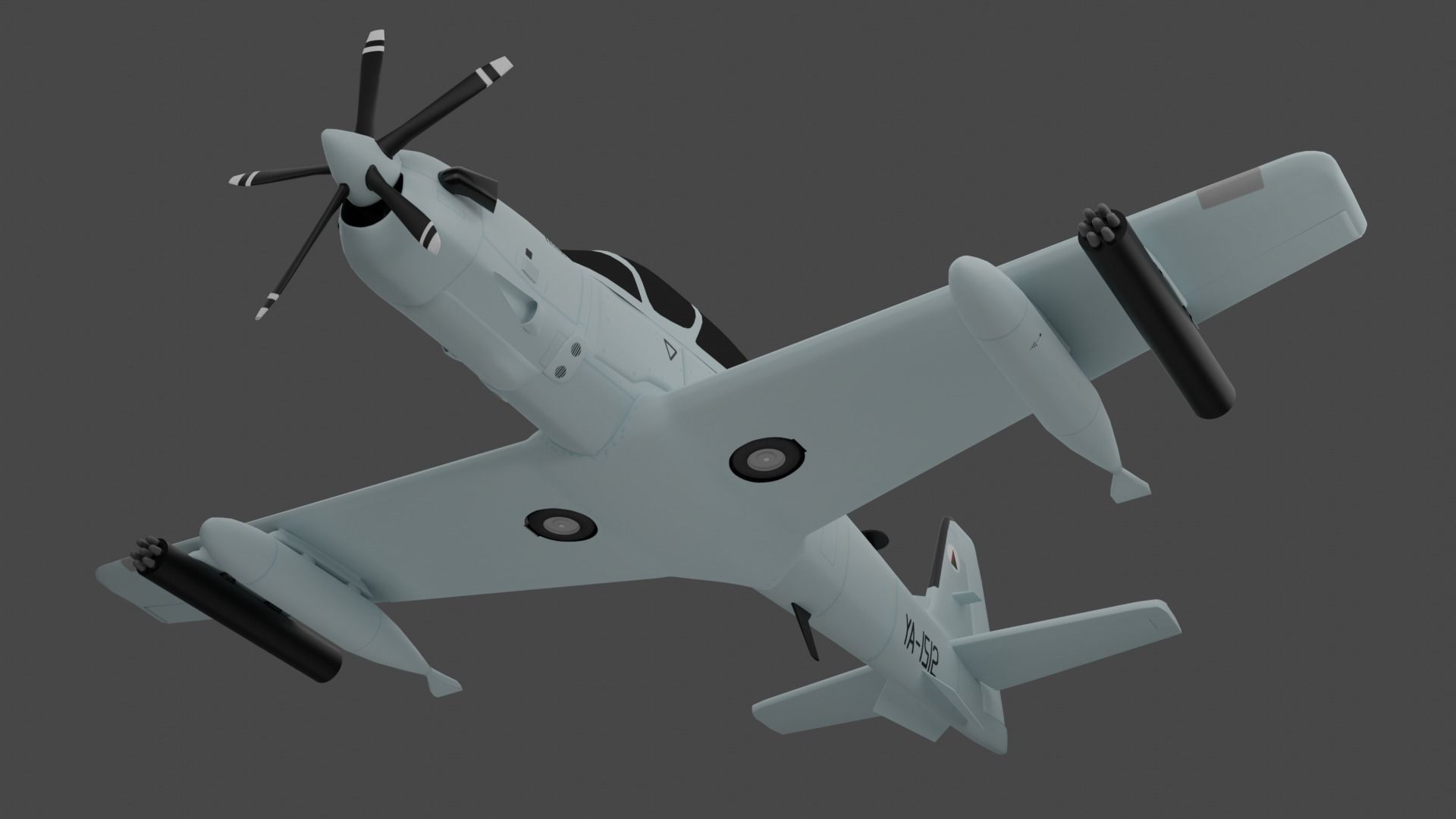 A-29 SUPER TUCANO - Flexible n Deadly For Counter-Insurgency - Low-poly 3D model_5