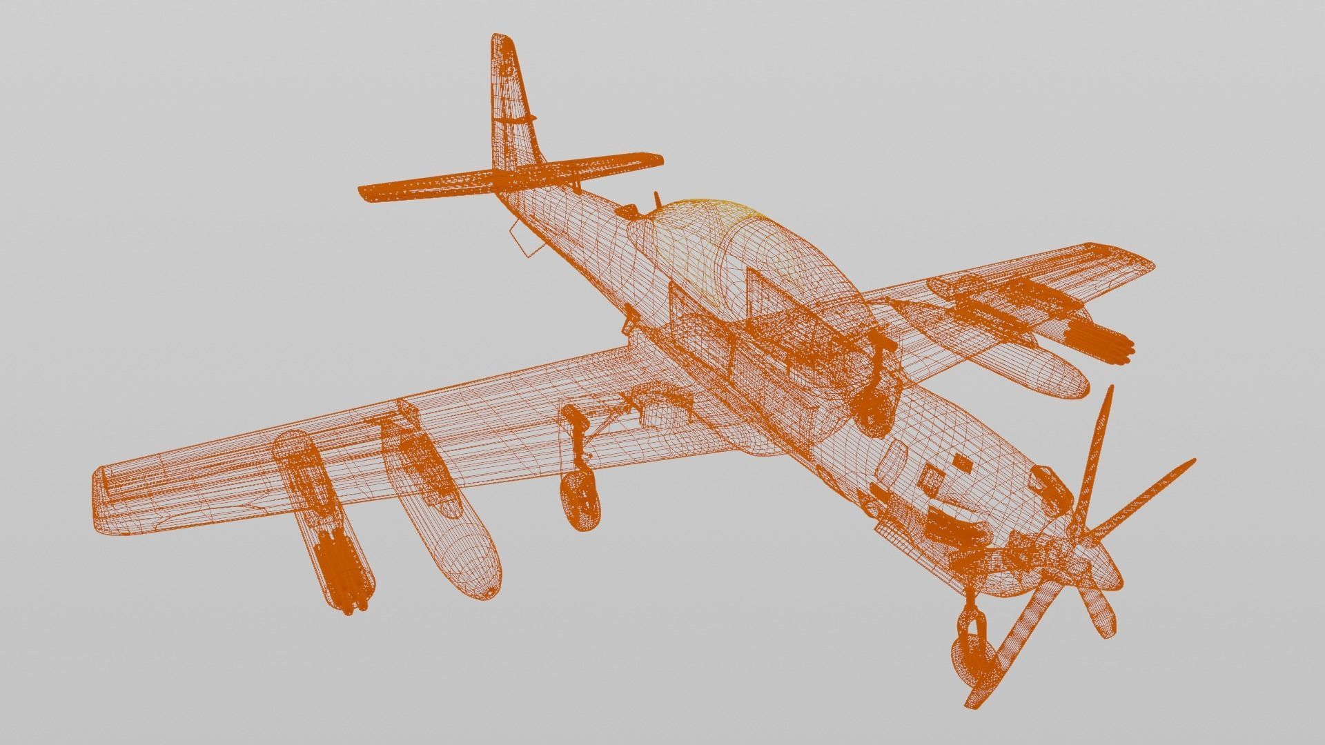 A-29 SUPER TUCANO - Flexible n Deadly For Counter-Insurgency - Low-poly 3D model_16