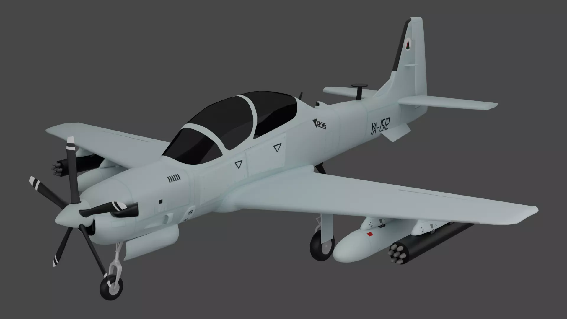 A-29 SUPER TUCANO - Flexible n Deadly For Counter-Insurgency - Low-poly 3D model_0