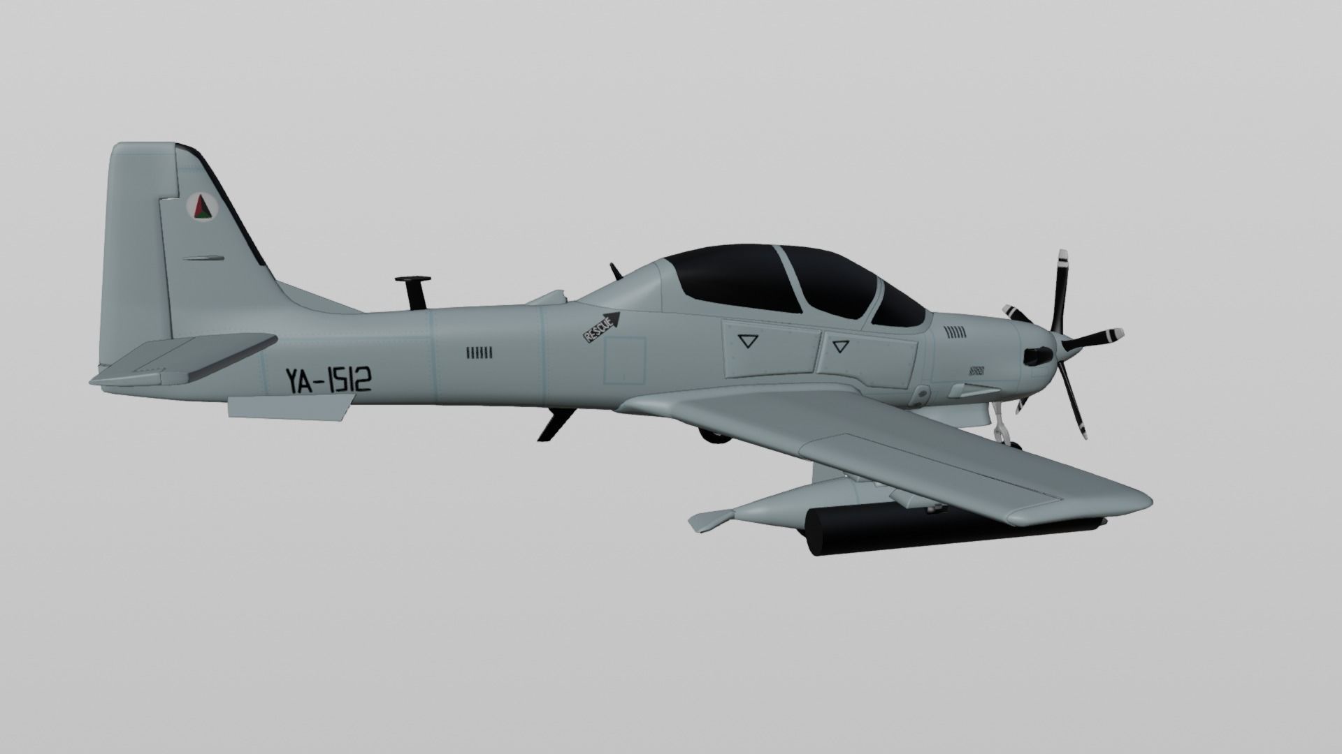A-29 SUPER TUCANO - Flexible n Deadly For Counter-Insurgency - Low-poly 3D model_8