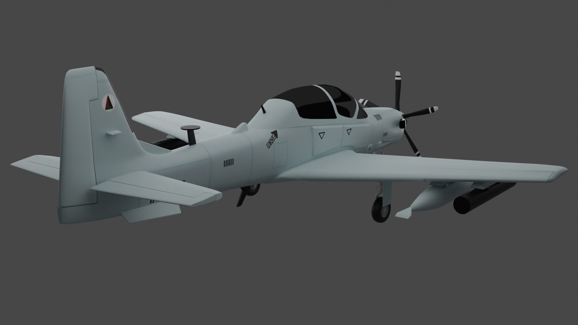 A-29 SUPER TUCANO - Flexible n Deadly For Counter-Insurgency - Low-poly 3D model_3