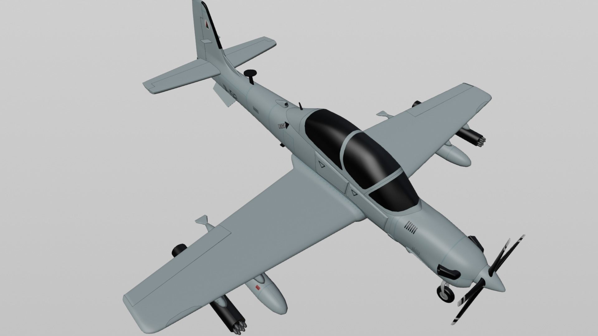 A-29 SUPER TUCANO - Flexible n Deadly For Counter-Insurgency - Low-poly 3D model_14