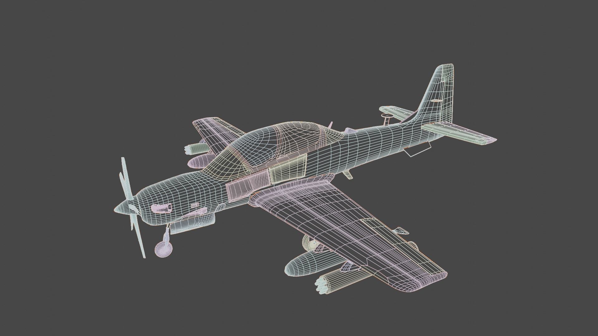 A-29 SUPER TUCANO - Flexible n Deadly For Counter-Insurgency - Low-poly 3D model_20