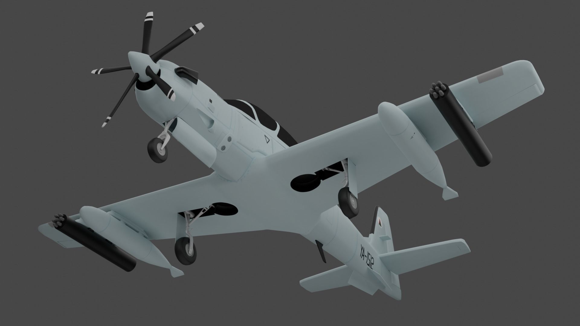 A-29 SUPER TUCANO - Flexible n Deadly For Counter-Insurgency - Low-poly 3D model_4