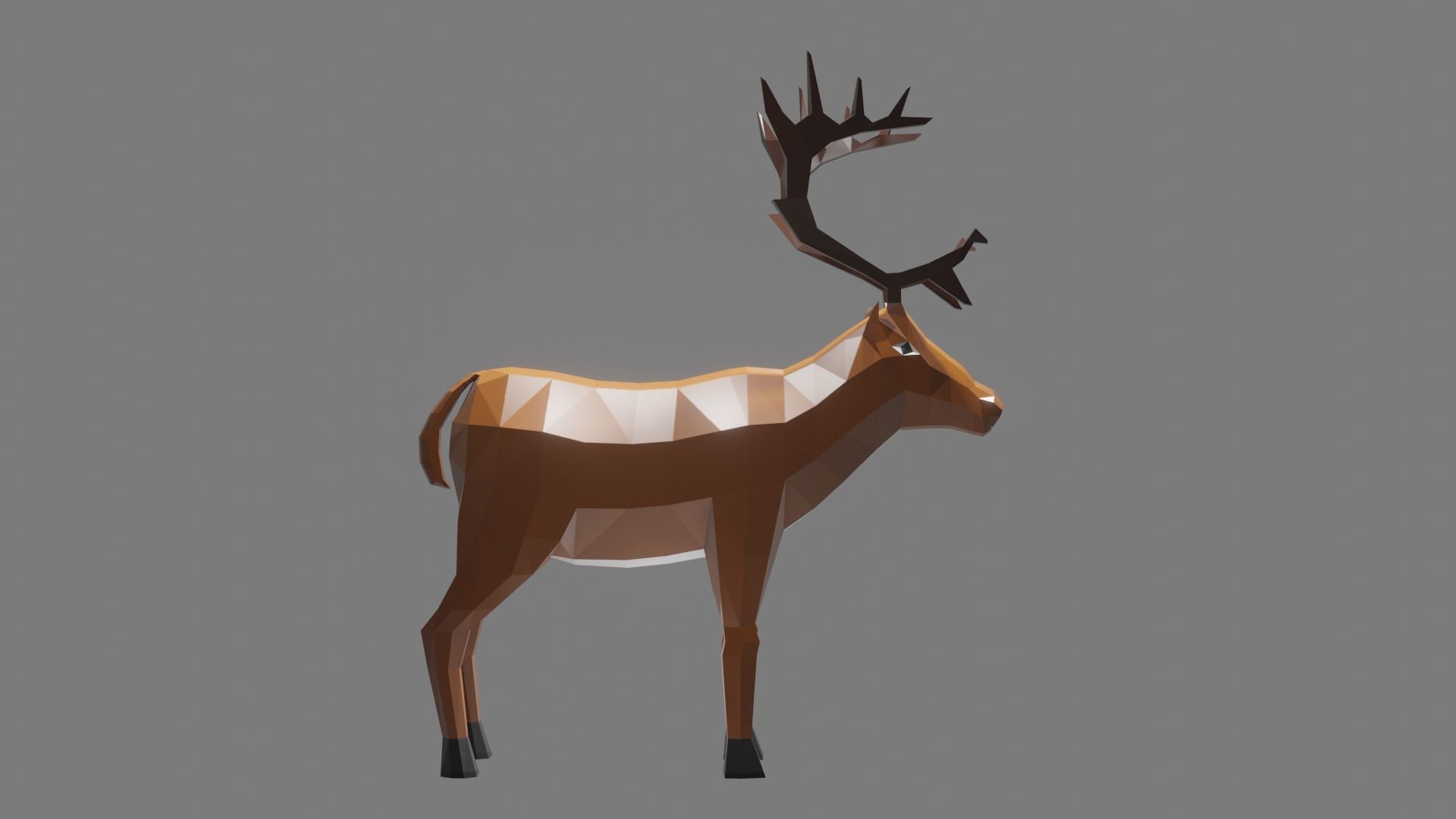 Lowpoly Rein deer 3D Model Low-poly 3D model_2