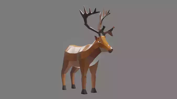 Lowpoly Rein deer 3D Model