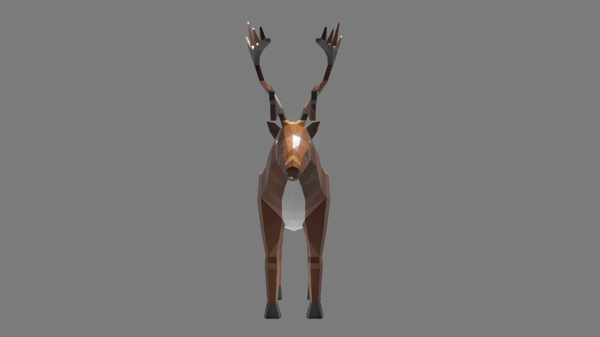 Lowpoly Rein deer 3D Model Low-poly 3D model_1