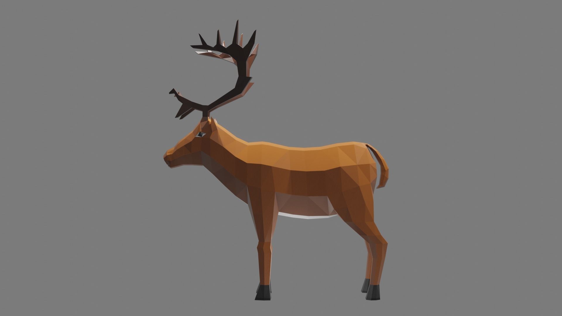 Lowpoly Rein deer 3D Model Low-poly 3D model_4
