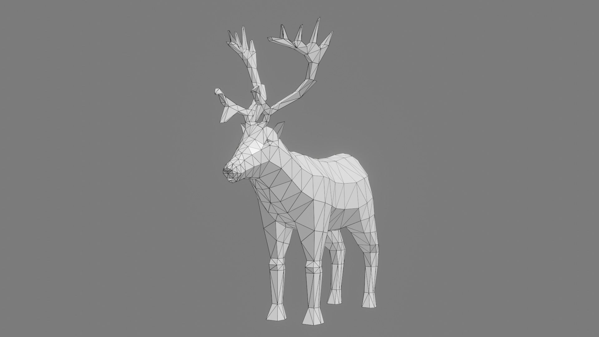Lowpoly Rein deer 3D Model Low-poly 3D model_10