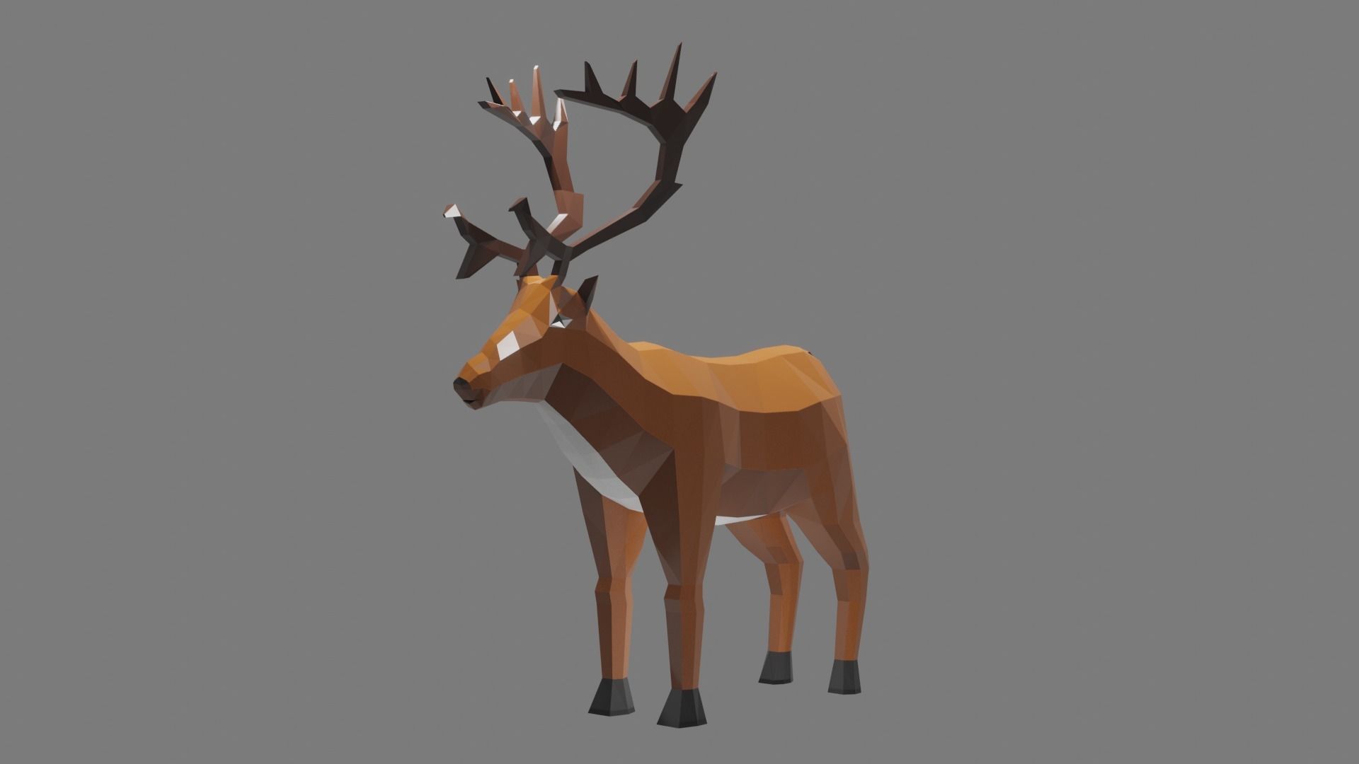 Lowpoly Rein deer 3D Model Low-poly 3D model_5