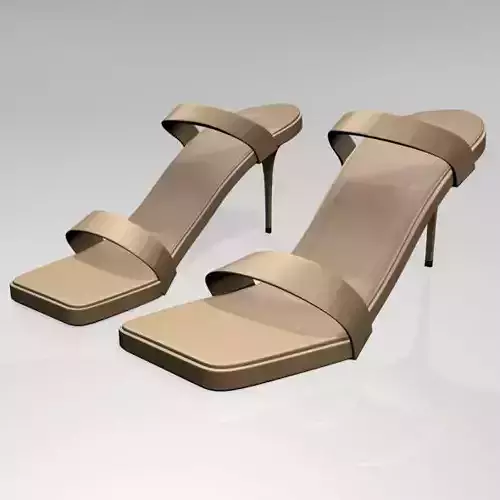 Strappy Square-Toe Stiletto Sandals 01