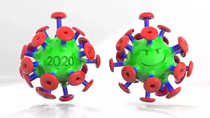 Cartoon Corona Virus 3D model
