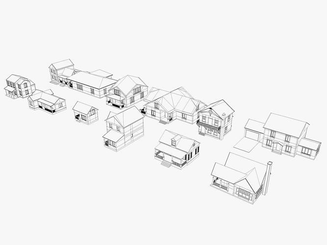 House Collection 12 House Low poly 3D model 4