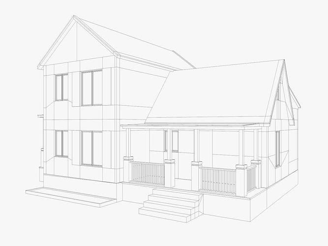 House Collection 12 House Low poly 3D model 7