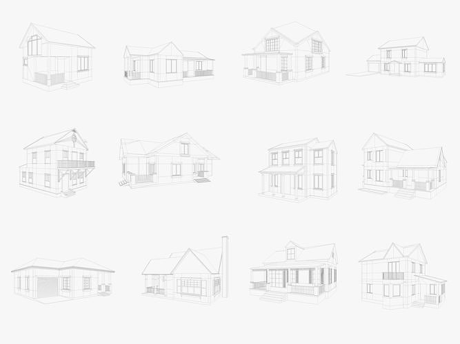 House Collection 12 House Low poly 3D model 2