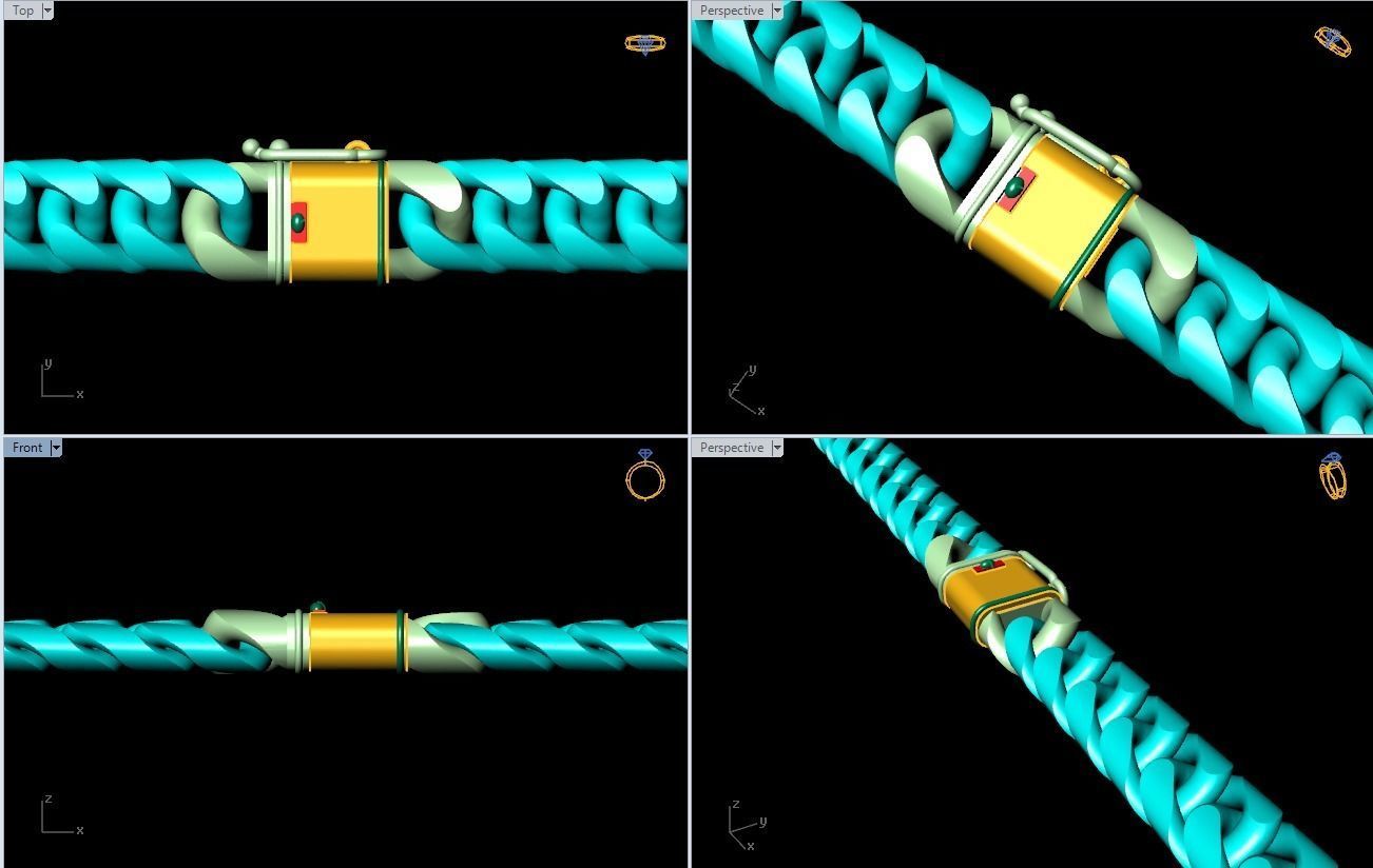 Chain Bracelets - Miami Cuban bracelets - Link bracelets 3D print model_4