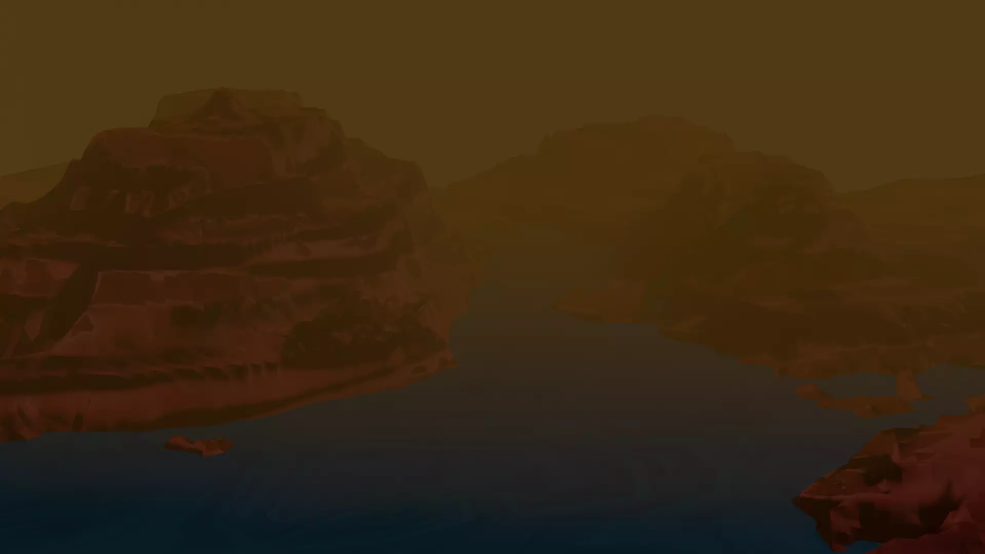 Grand canyon low poly and with volumetric lighting  Low-poly 3D model_0