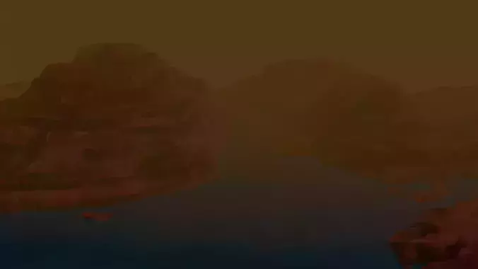 Grand canyon low poly and with volumetric lighting 