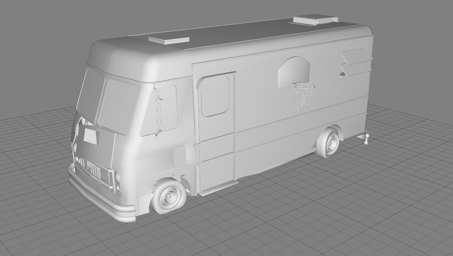 Abandoned Van With Graffiti 3D model_20